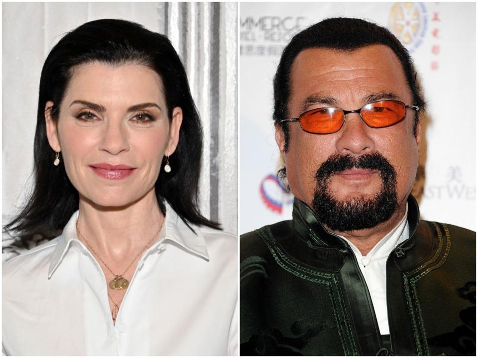 Actors Julianna Margulies and Steven Seagal (Allen Berezovsky/Getty Images)