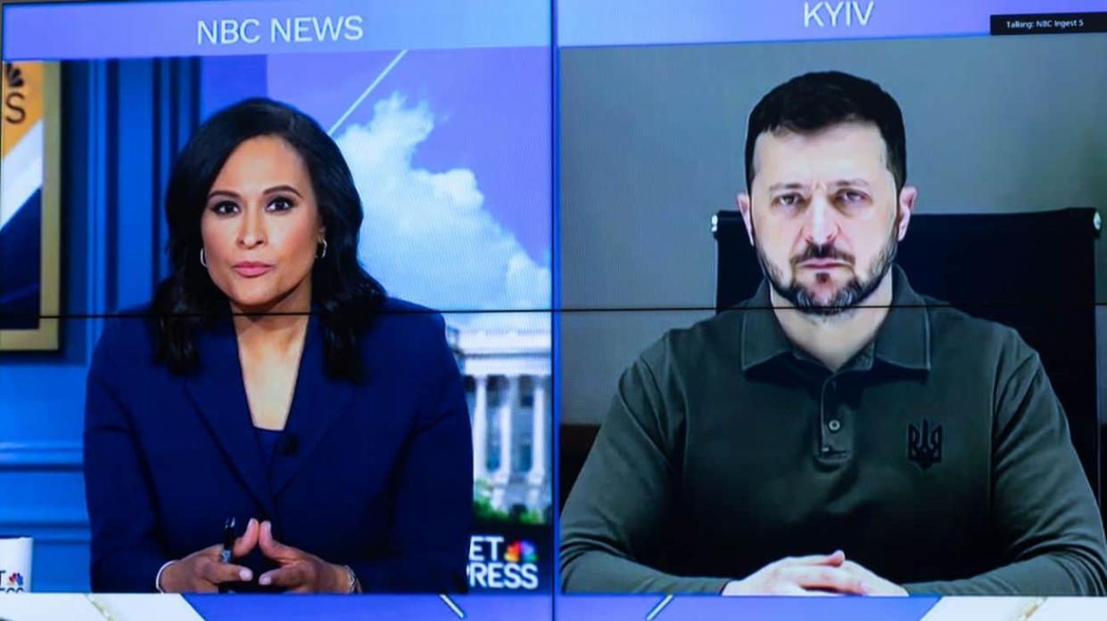 Zelenskyy in an interview with NBC News on Sunday. Screenshot: the President’s Office