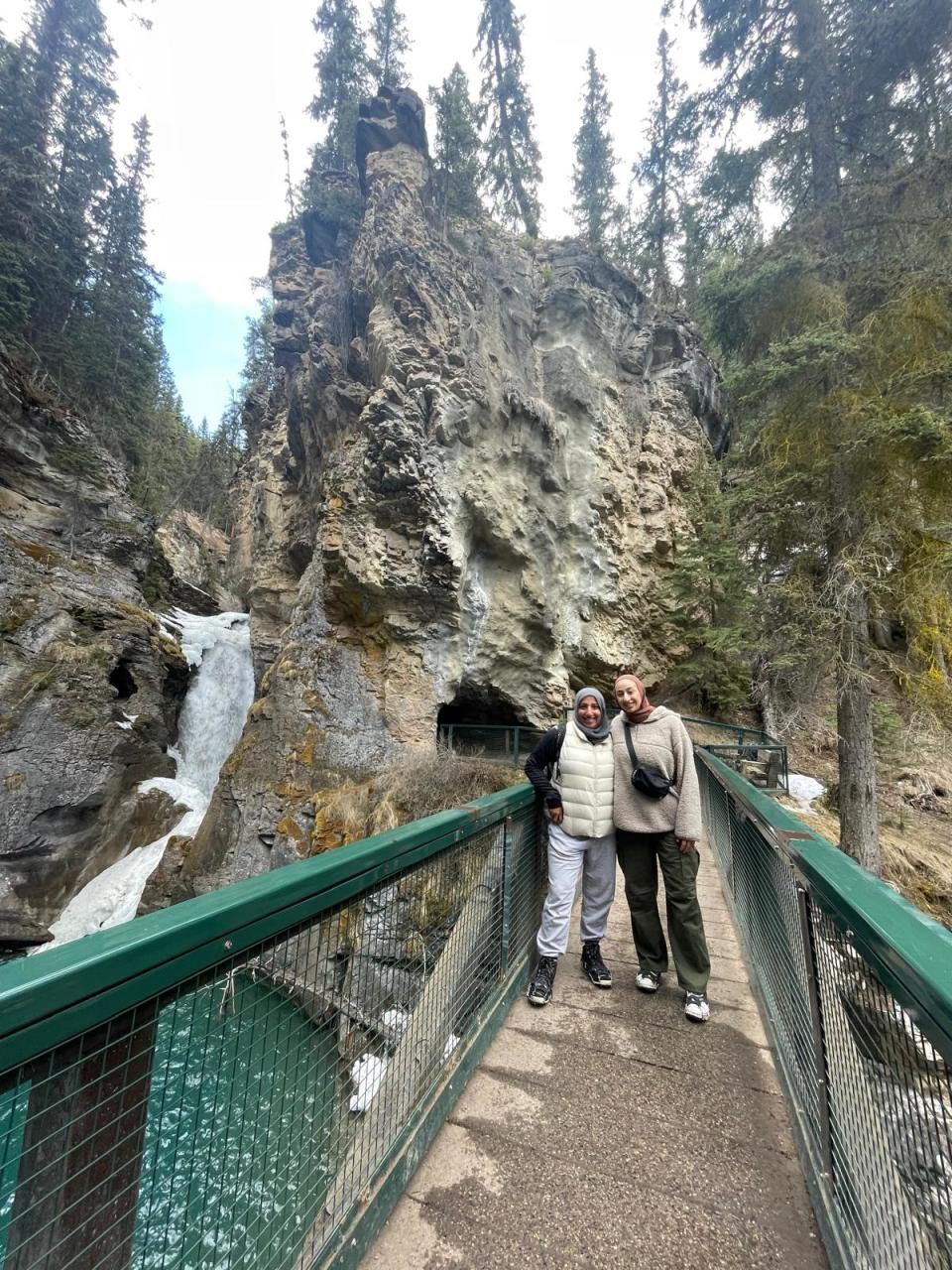 Shireen and her daughter in Johnston Canyon. (Shireen Ahmed/CBC - image credit)