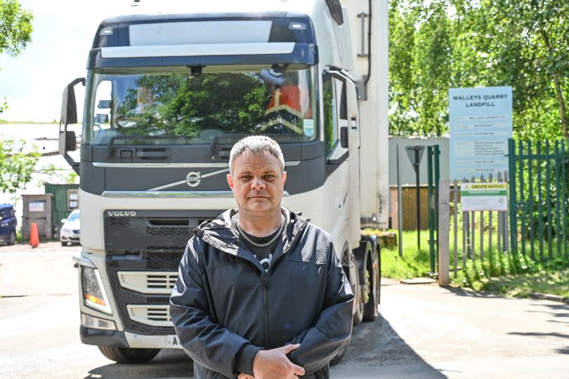 Simmo Burgess in front of a lorry