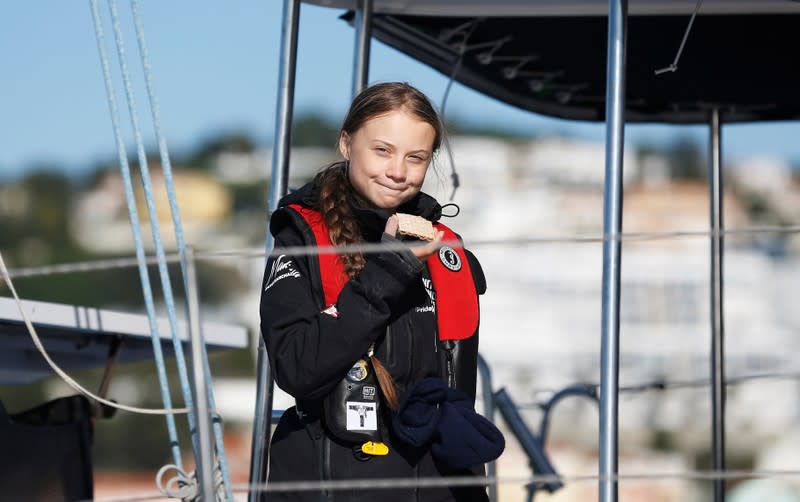 Climate change activist Greta Thunberg arrives in Lisbon