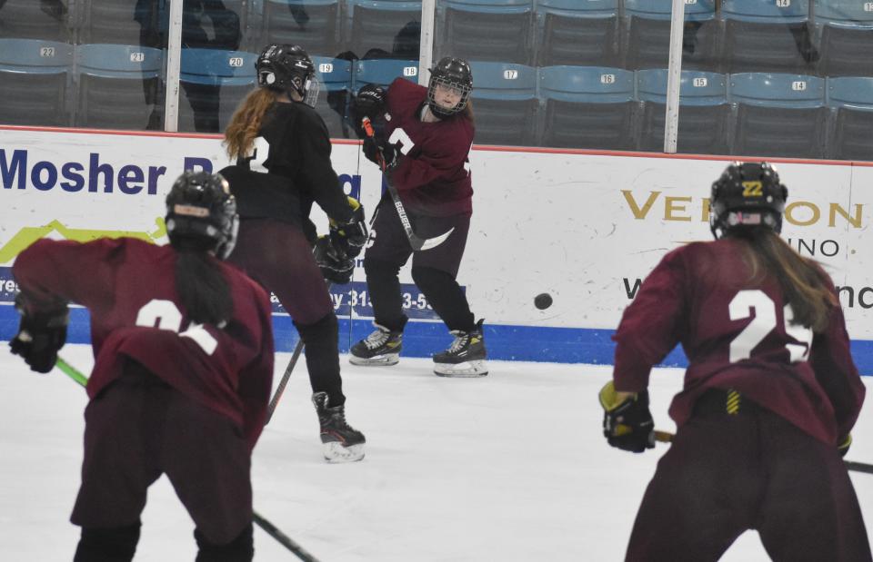 The Clinton girls hockey team has been contributions for younger players on the roster during the 2021-22 season. The team includes 11 freshmen with some contributing for team this season.