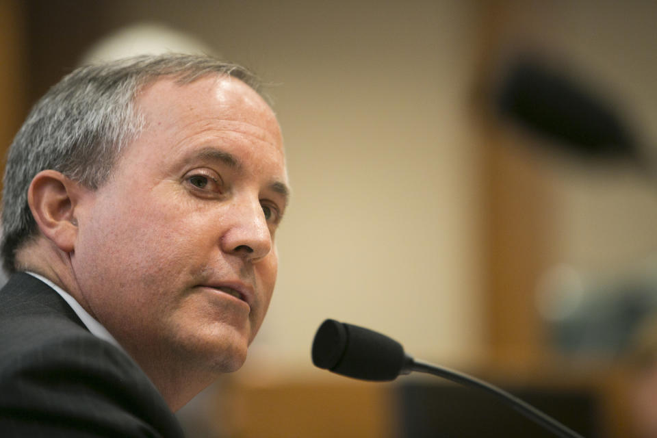 July 29th, 2015 Austin, Texas USA: Texas Attorney General Ken Paxton testifies in front of the Senate Committee on Health and Human Services, just a few days before a grand jury indicts him on three felonies.Two charges of first-degree securities fraud and one count of third-degree failure to register. Paxton is expected to surrender on August 3rd, 2015 (Photo by Robert Daemmrich Photography Inc/Corbis via Getty Images)