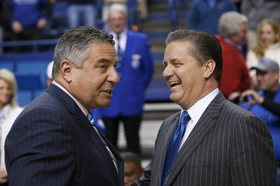 Bruce Pearl, left, and No. 13 Auburn will play host to John Calipari, right, and No. 22 Kentucky on Saturday in an important SEC game.