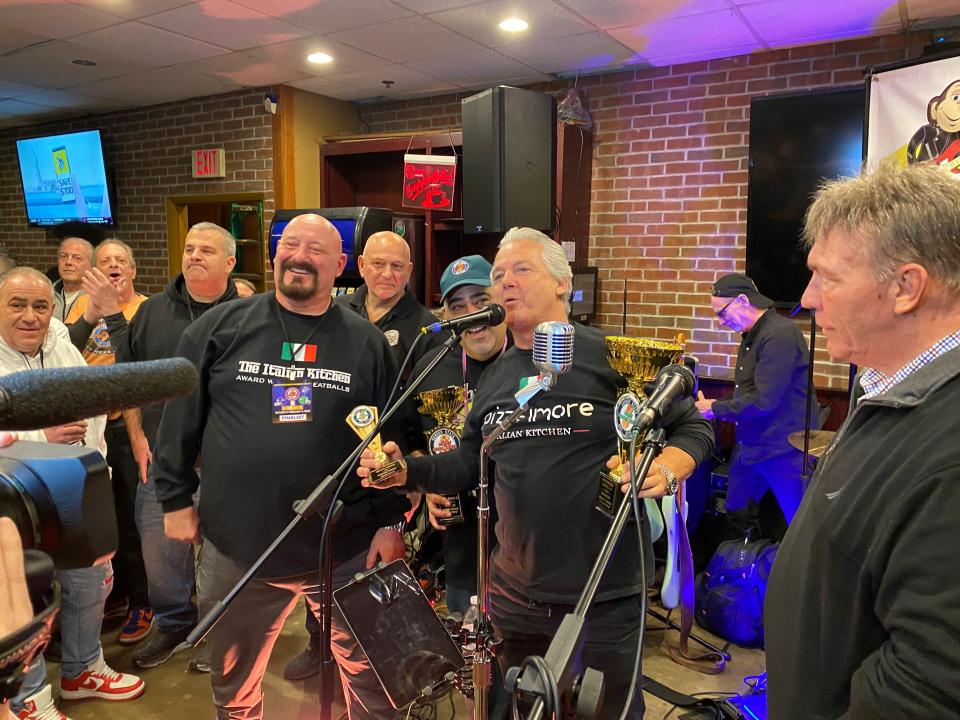 Carlstadt's PizzAmore owner John Speciale (center) once again won Jersey Pizza Joints best meatballs contest.