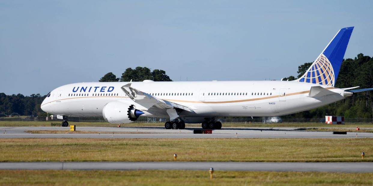 United Airlines Boeing 787.