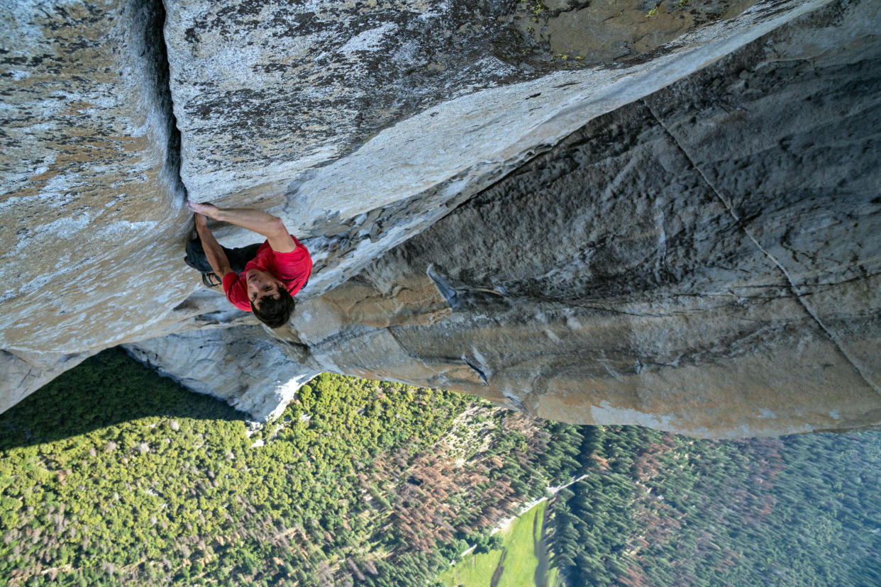 Alex Honnold climbed El Capitan without ropes in the award-winning 2018 documentary Free Solo. (Alamy/National Geographic)