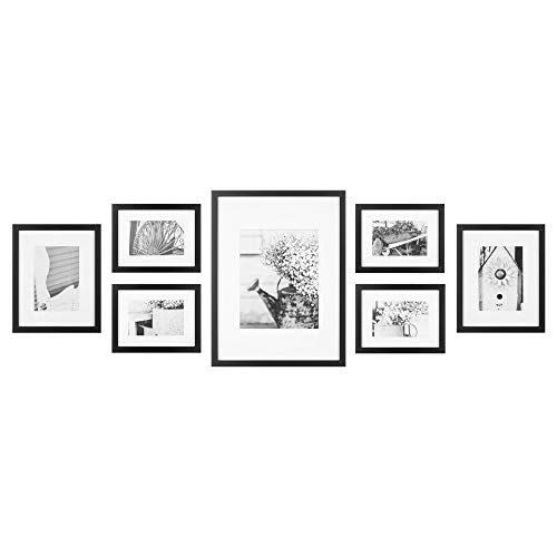 8) Gallery Perfect 7-Piece Black Photo Frame Kit