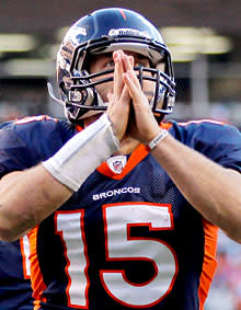 Tim Tebow passed for 316 yards and two TDs and rushed for 50 yards and one TD