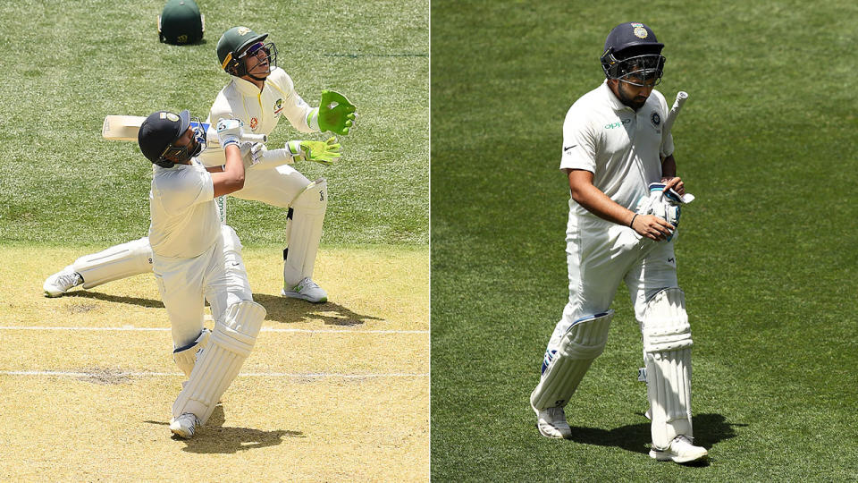 Sharma was slammed for throwing his wicket away against Australia. Pic: Getty