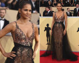 <p>Für ihren Nackedei-Auftritt bei den NAACP Image Awards musste Halle Berry vergangene Woche noch viel Kritik einstecken. Bei den SAGs bewies sie nun, dass sie lernfähig ist: In ihrem maßgeschneiderten Look von Pamella Roland zeigte sie Haut, ohne ordinär zu wirken. (Bild: AP) </p>