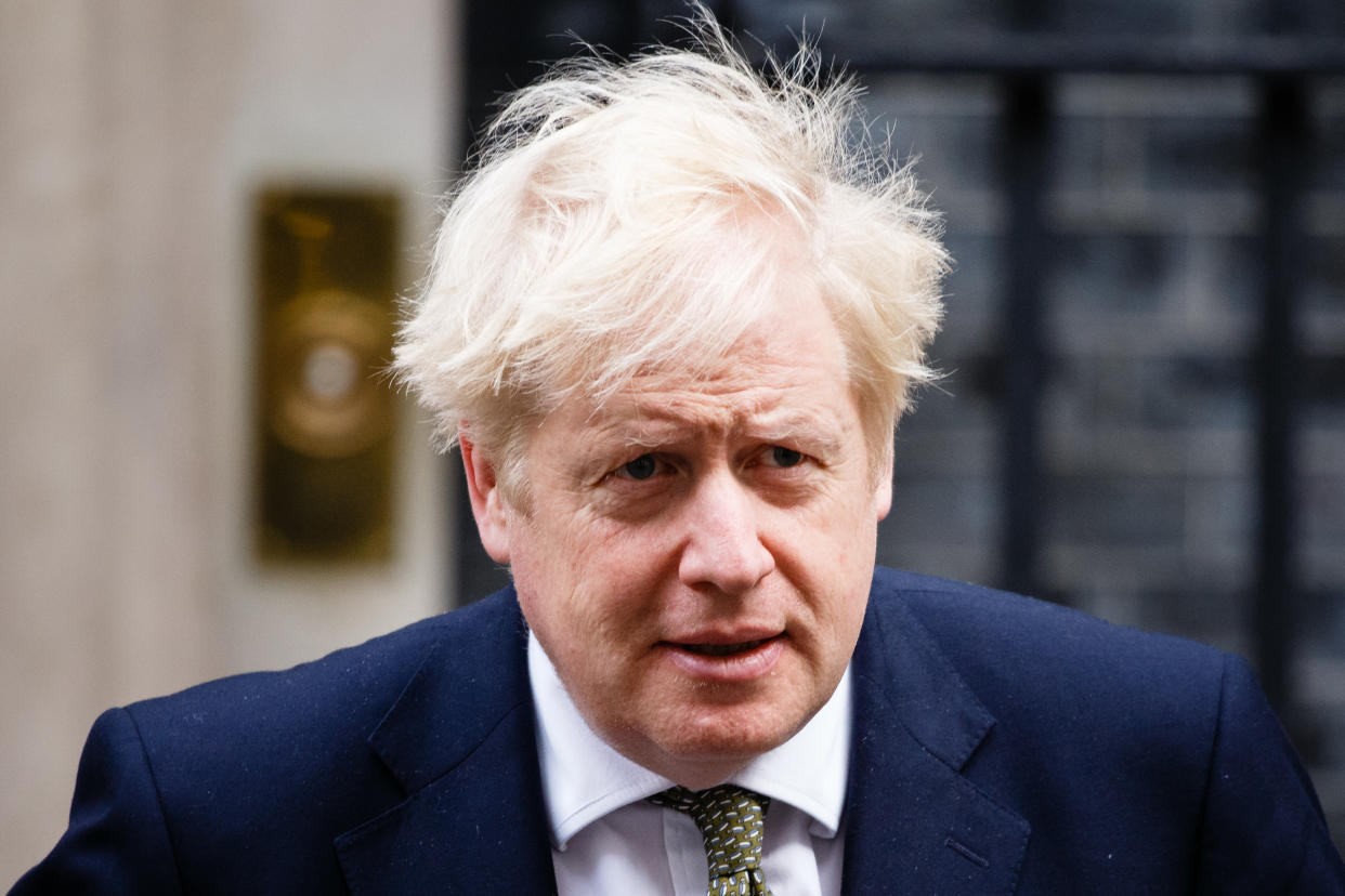 British Prime Minister Boris Johnson leaves 10 Downing Street for a meeting of cabinet ministers at the Foreign, Commonwealth and Development Office (FCDO) in London, England, on October 23, 2020. (Photo by David Cliff/NurPhoto via Getty Images)