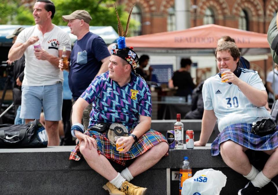 Scottish football fans at King’s Cross.