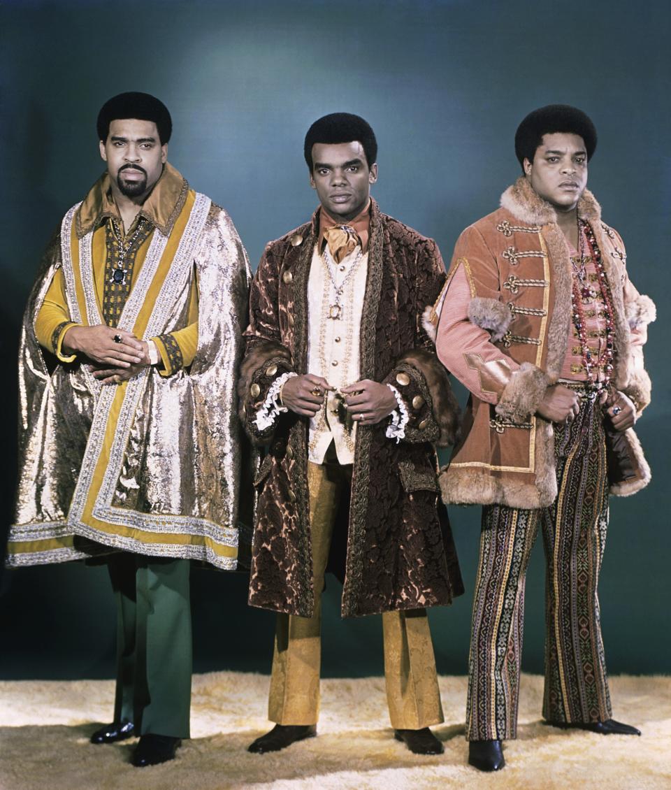 UNITED STATES – CIRCA 1971: 1971, New York, New York City, Isley Brothers, L-R: Rudolph Isley, Ronald Isley, OKelly Isley, Jr.. (Photo by Michael Ochs Archives/Getty Images)