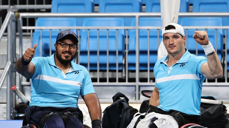 Agustín Ledesma y Gustavo Fernández, dos de los representantes argentinos en el Mundial de tenis adaptado, en Italia. 