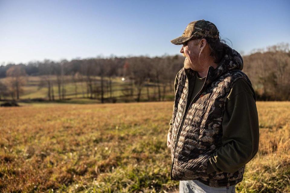 Johnny “John Boy” Isley, photographed on his farm in Waxhaw earlier this month.