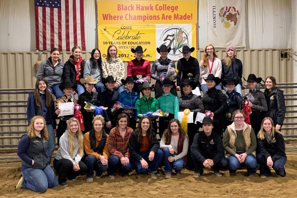 Black Hawk College's Western equestrian team.