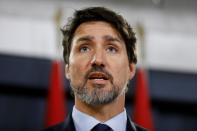 Canada's Prime Minister Justin Trudeau takes part in a news conference in Ottawa