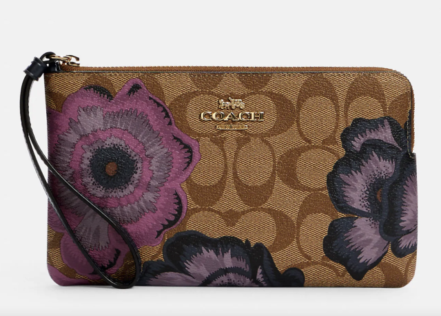 Coach Peanuts Corner Zip Wristlet