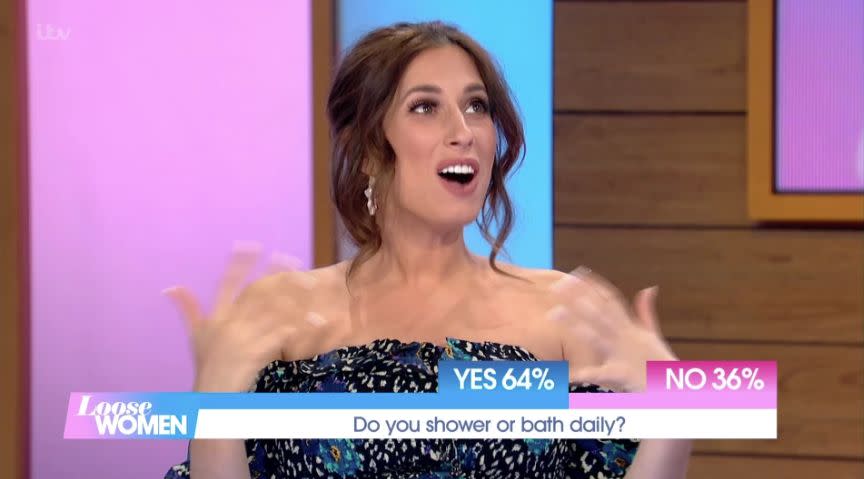 Stacey Solomon admitted she didn’t shower daily, either, claiming a lack of time