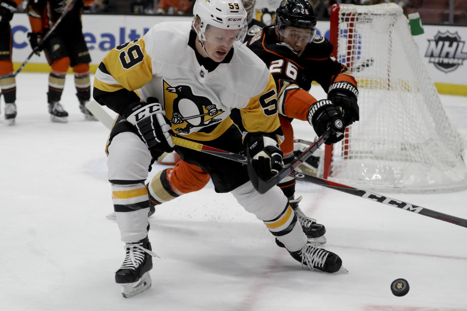 Jake Guentzel is having a great third year — in both fantasy and reality. (AP Photo/Chris Carlson)