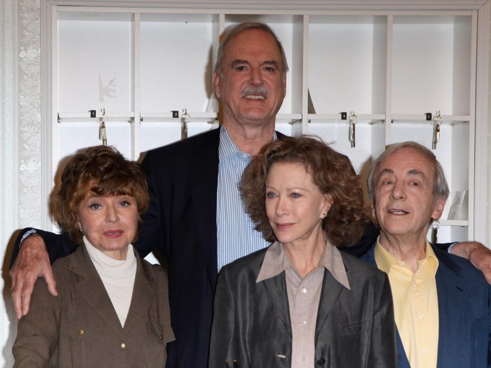 The original cast of ‘Fawlty Towers’: Prunella Scales, John Cleese, Connie Booth and Andrew Sachs, pictured in 2009 (Getty Images)