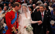 On April 29, Britain’s Prince William (L) married his university sweetheart Kate Middleton (C). (Dominic Lipinski/AFP/Getty Images)