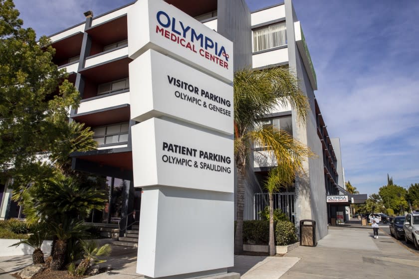 Exterior photograph of Olympia Medical Center on Wednesday, Jan. 6, 2021 in Los Angeles, CA.