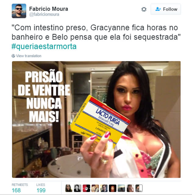 A história contada pela musa fitness no Snapchat rendeu momentos divertidos nas redes sociais. (Foto: Reprodução/ Twitter)