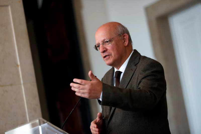 Portuguese Foreign Minister Augusto Santos Silva attends a news conference at Necessidades palace in Lisbon