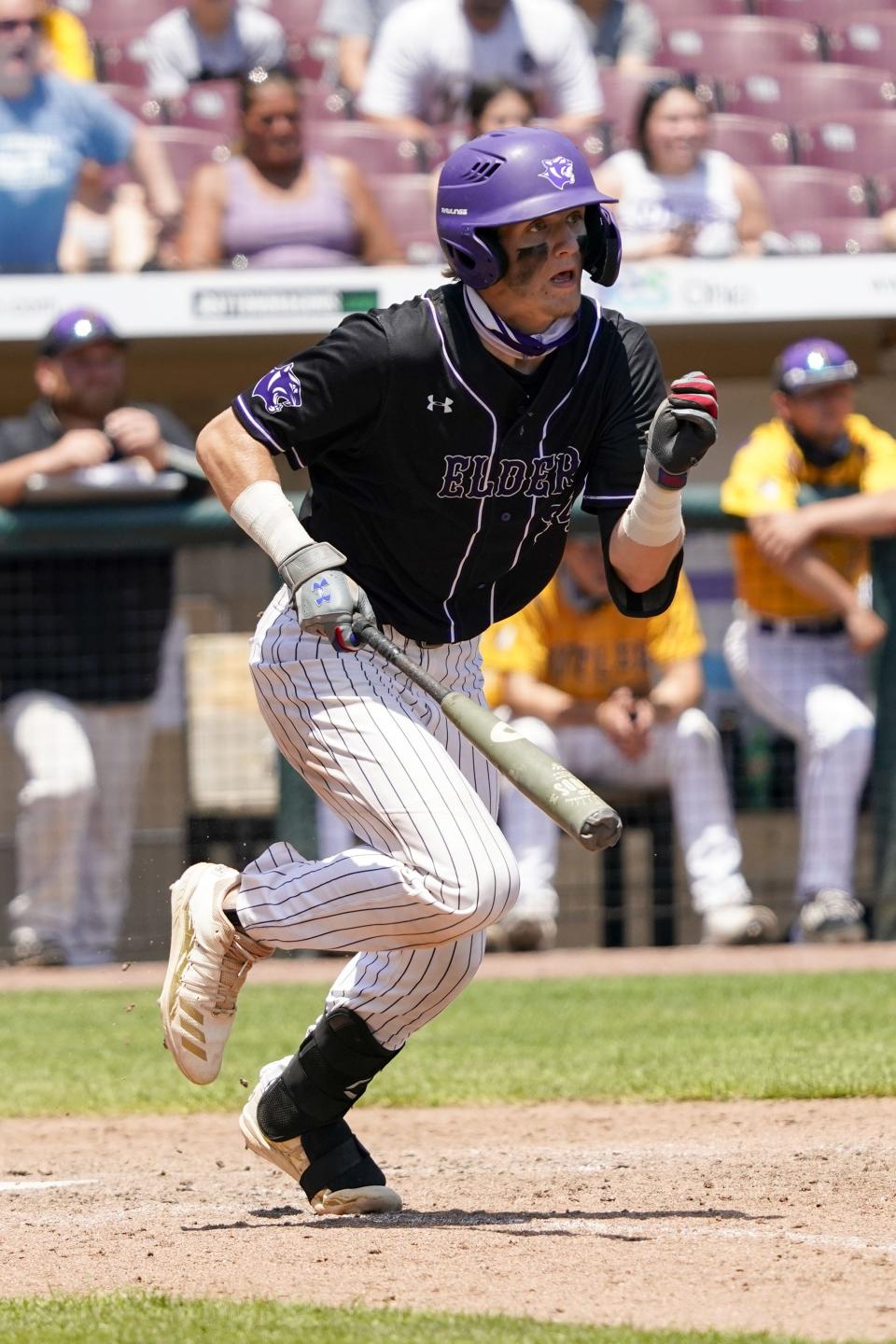 Elder's Luke Vaughn (34) was GCL-South Player of the Year in 2022. He is a UCF commit.