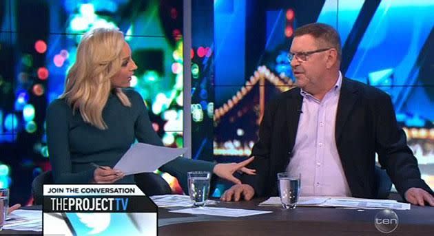 It was Carrie vs. Steve on <i>The Project</i> last night. Photo: Channel 10