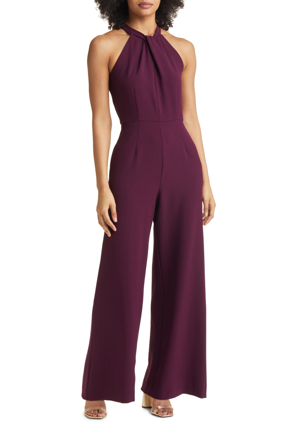 Julia Jordan Halter Neck Wide Leg Jumpsuit 