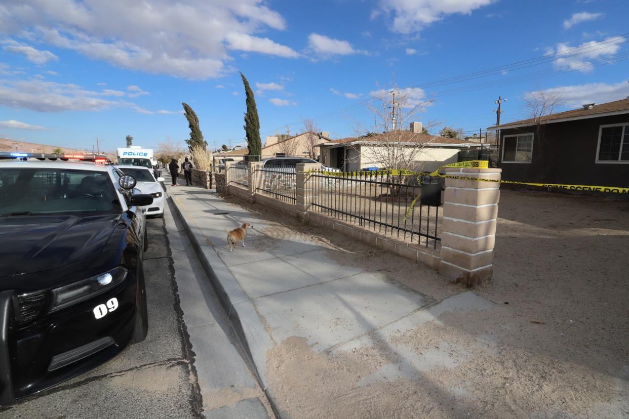 Barstow Police are investigating after a 49-year-old woman stabbed a man multiple times with his knife during an altercation between 4 people at a home near Foglesong Park.