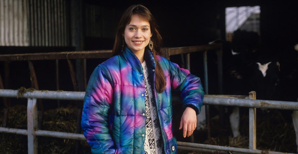 Bracknell in 1989 on the set of Emmerdale. (Getty Images)