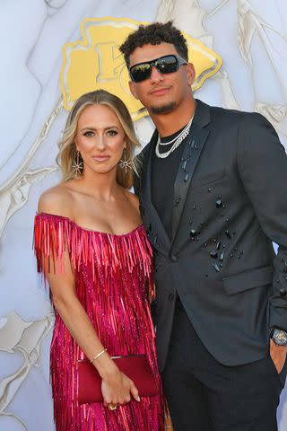 <p>Fernando Leon/Getty</p> Brittany and Patrick Mahomes at the Kansas City Chiefs Super Bowl Ring Ceremony