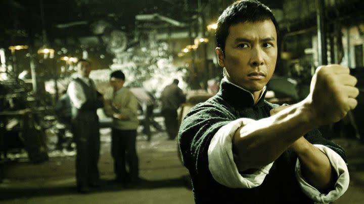 Donnie Yen performs martial arts in a scene from Ip Man.