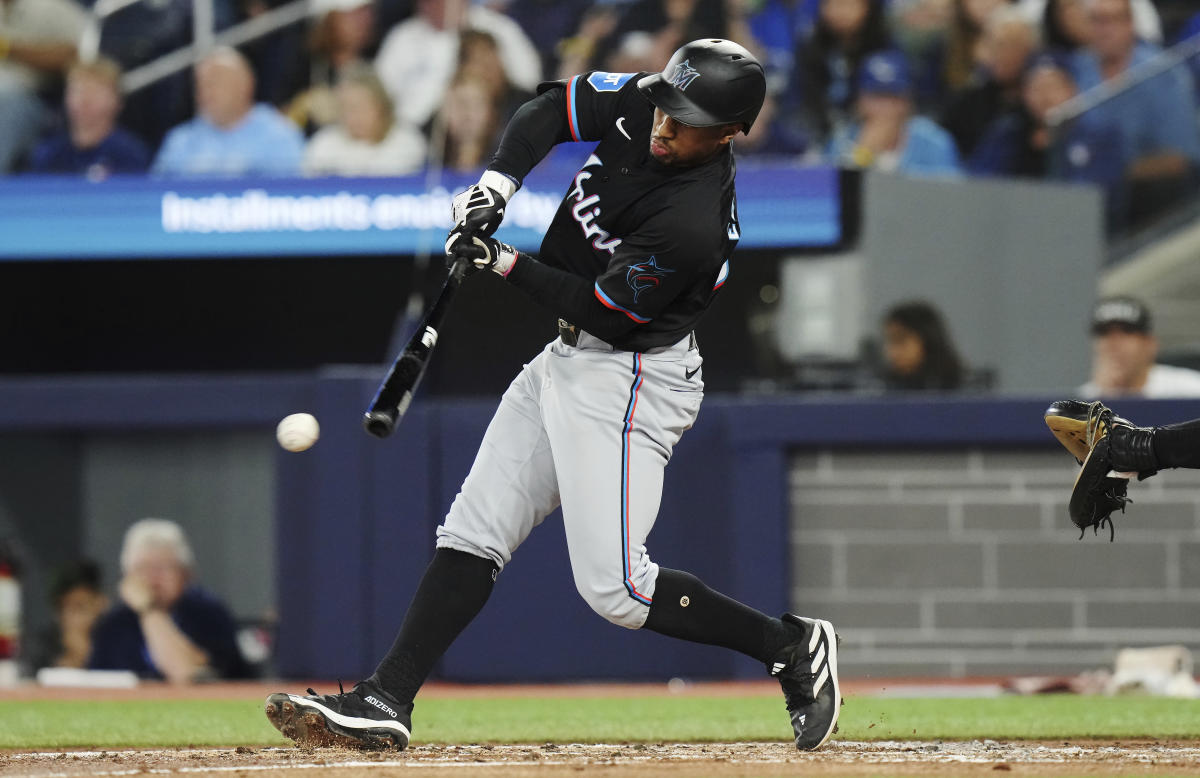 Xavier Edwards has MLB’s first three-triple game since 2014 as Marlins rout Blue Jays 15-5