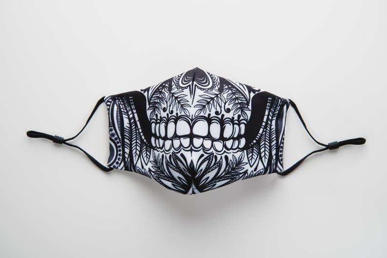 15) Custom Hand Made Skull Face Mask - Reusable and Washable with Filter Pocket