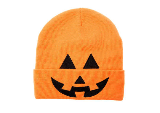 Don’t feel like splurging for a full pumpkin costume (or looking like a giant round gourd)? This adorable Jack-o’-lantern hat will do just fine.