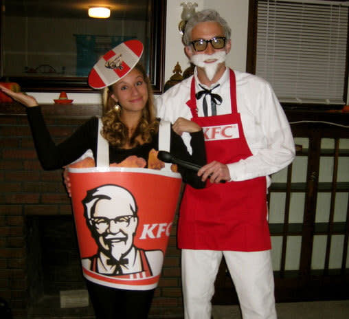 Colonel Sanders and a Bucket of KFC