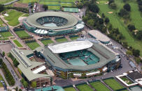 LONDON, ENGLAND - JULY 26: Aerial view of Wimbledon, home of AELTC which will host the Tennis events during the London 2012 Olympic Games on July 26, 2011 in London, England. (Photo by Tom Shaw/Getty Images)