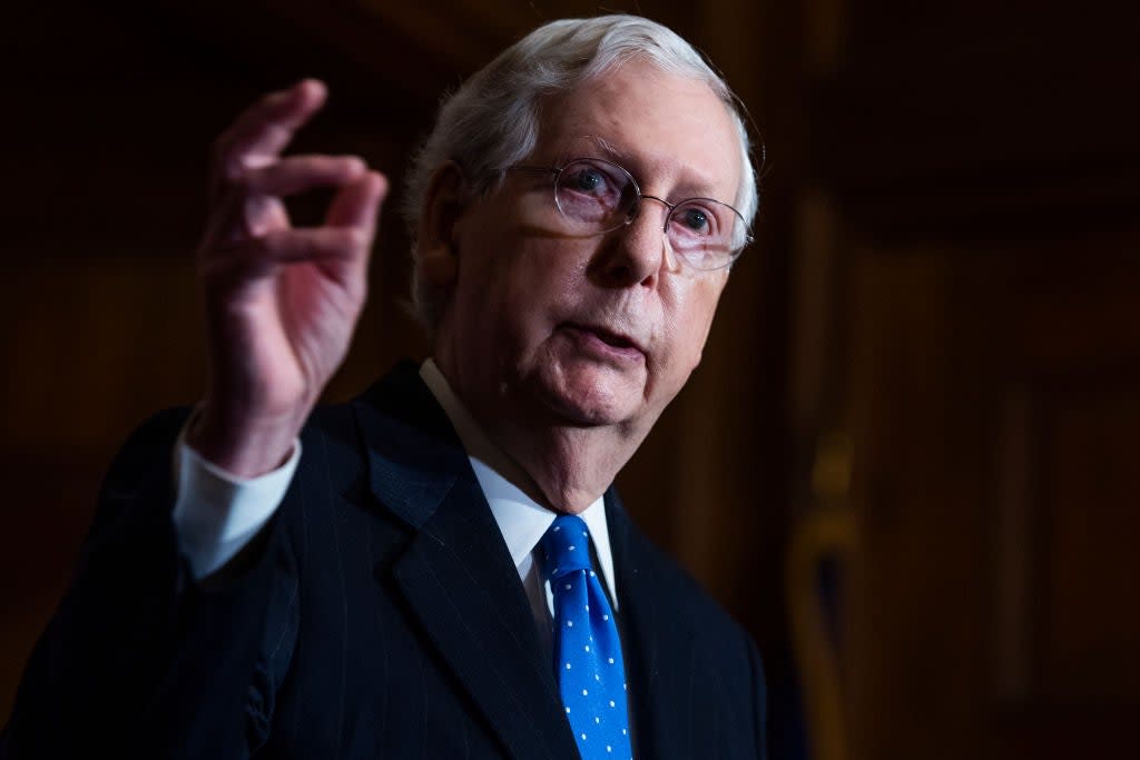 Senate Majority Leader Mitch McConnell has increased his engagement in Covid relief talks in recent weeks. (Getty Images)
