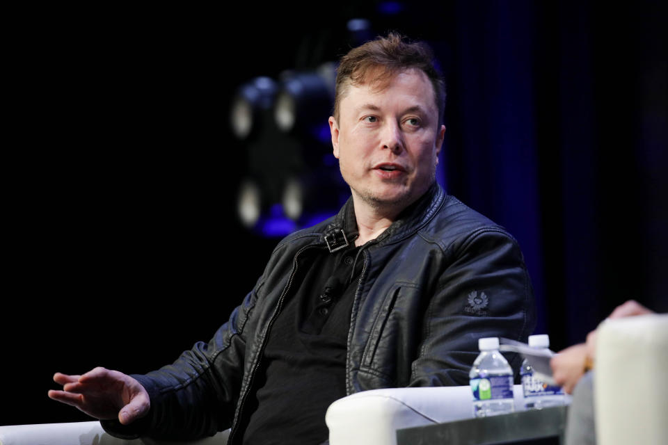 Elon Musk attends SATELLITE 2020 conference (Yasin Ozturk / Anadolu Agency via Getty Images file)