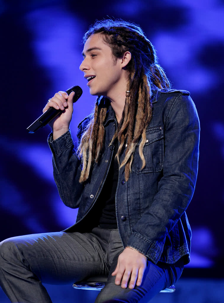 Jason Castro performs as one of the top 7 on the 7th season of American Idol.