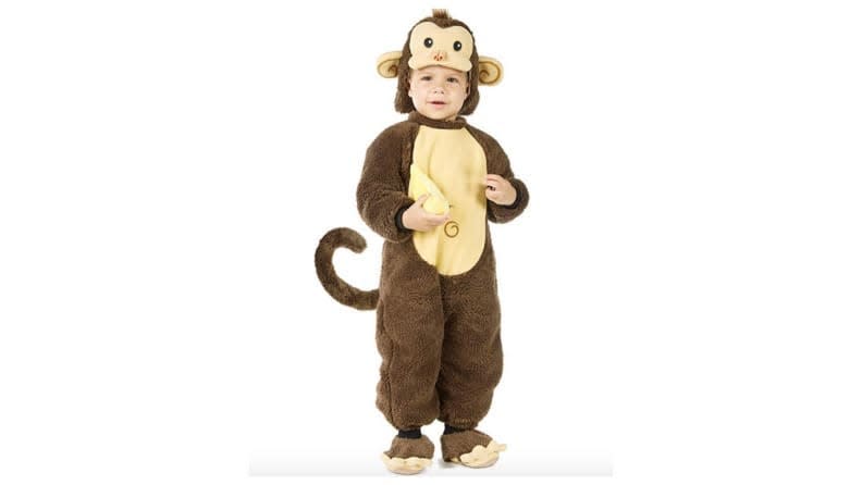 Your little one will stay warm—and look adorable—in a fuzzy Curious George costume.