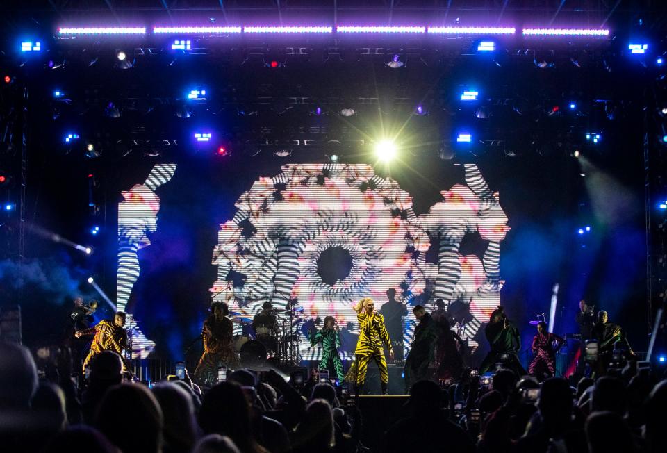 Gwen Stefani performs "The Sweet Escape" at The American Express at PGA West in La Quinta, Calif., Friday, Jan. 20, 2023. 