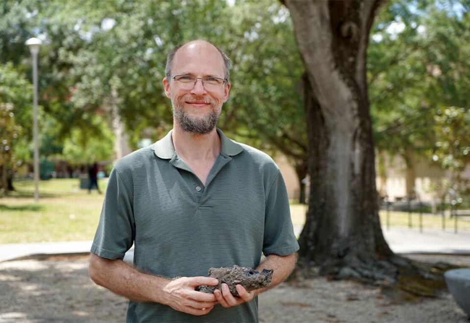 University of South Florida Professor Matthew Pasek says the lightning strike that hit a Florida tree “led to the formation of a new phosphorus material.”