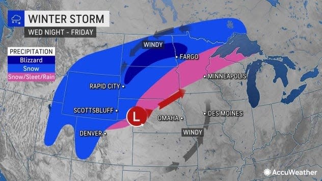 A winter storm will bring blizzard conditions to portions of the Dakotas and Minnesota over the next couple of days.