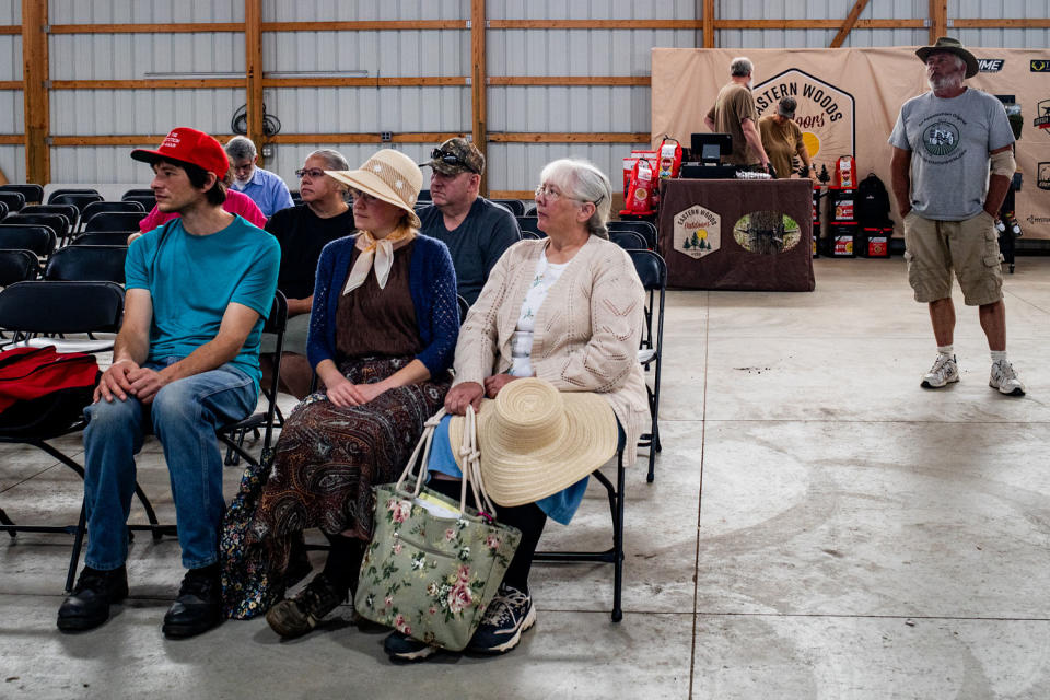 Attendees listen to vendors speak at the Great Lakes Emergency Preparedness Expo. (Emily Elconin for NBC News)